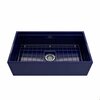 Bocchi Contempo Workstation Apron Front Fireclay 33 in. Single Bowl Kitchen Sink in Sapphire Blue 1504-010-0120